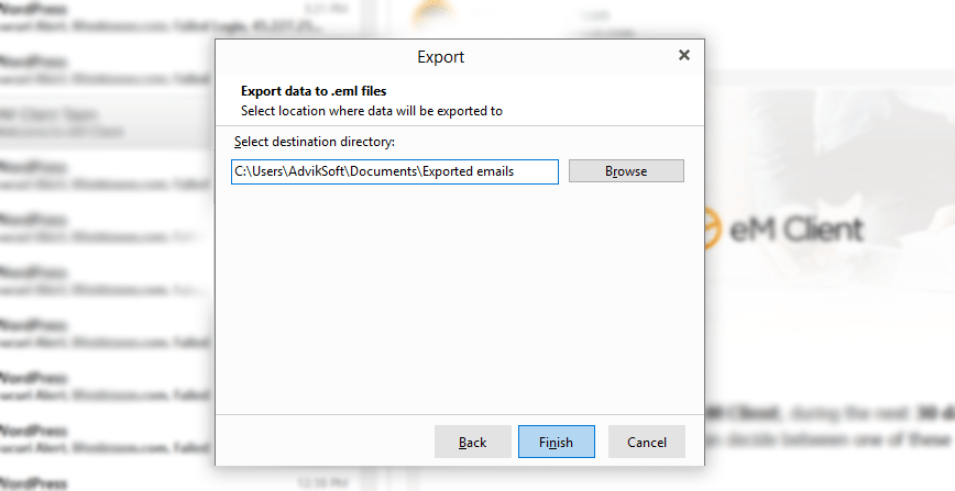 eM client to gmail