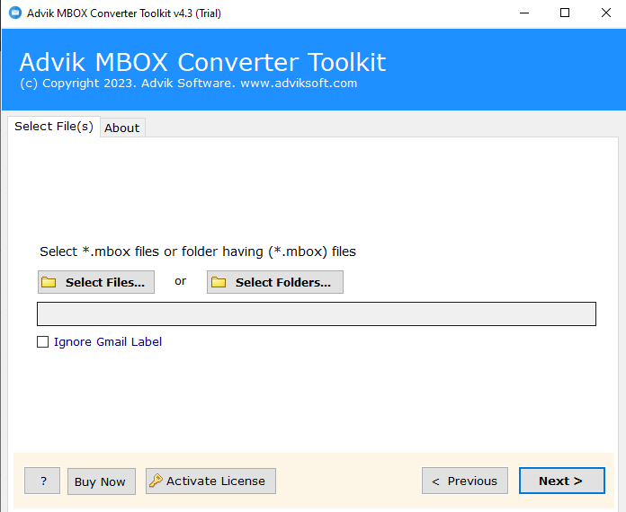 run advik mbox to msg converter tool