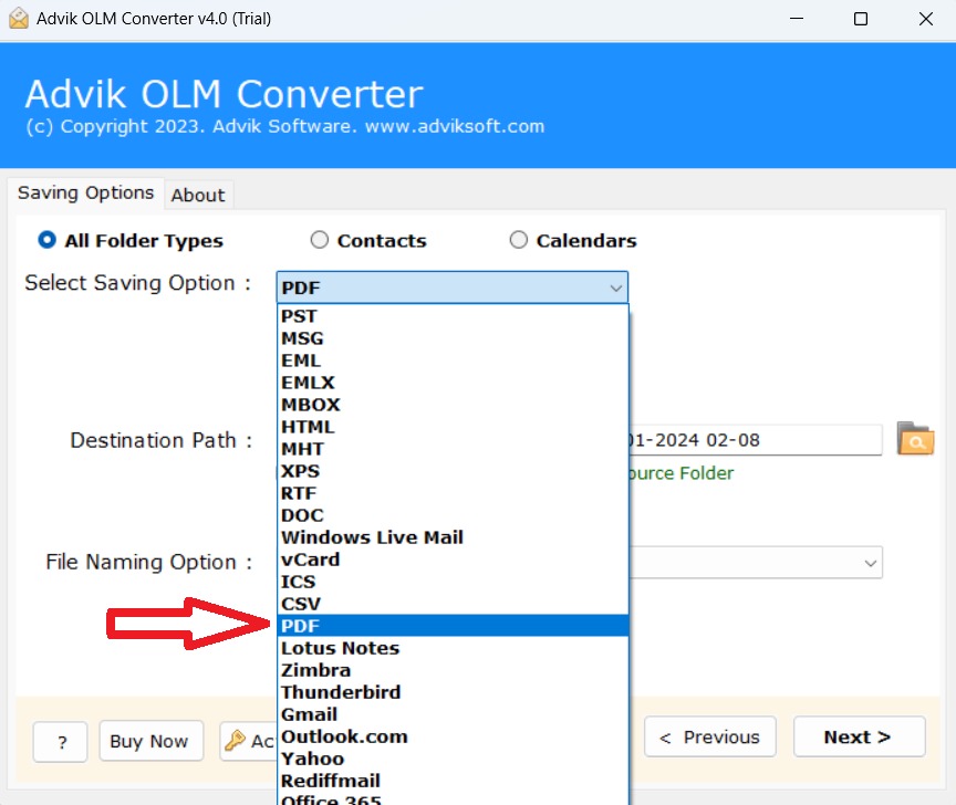 convert olm to pdf file format