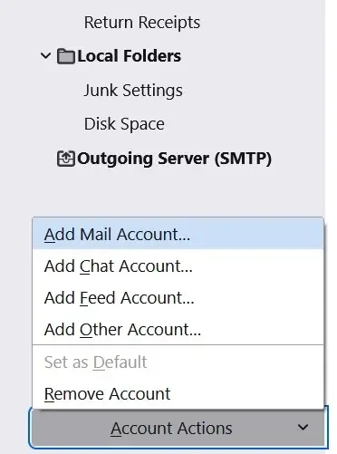 select Mail Account