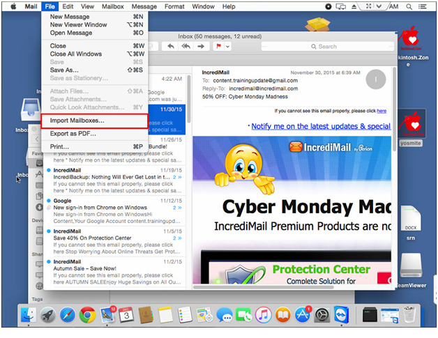 choose Import Mailboxes
