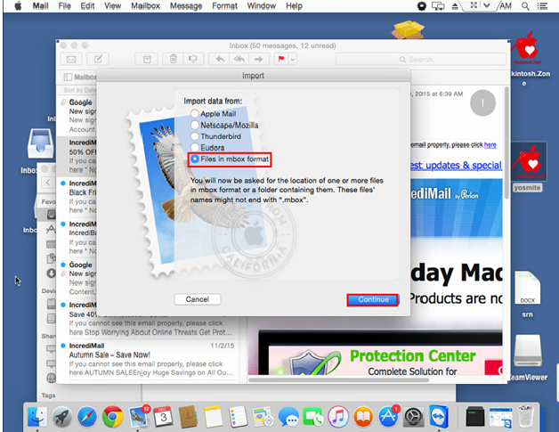 choose mbox file