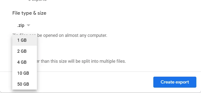 select file size