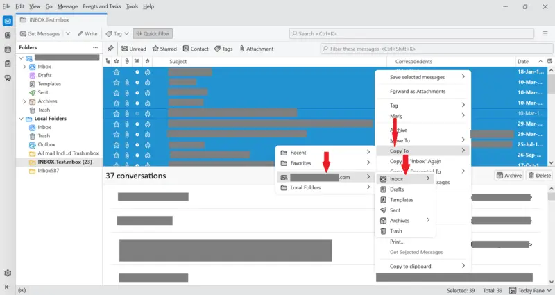 select Move To > Yahoo Mail