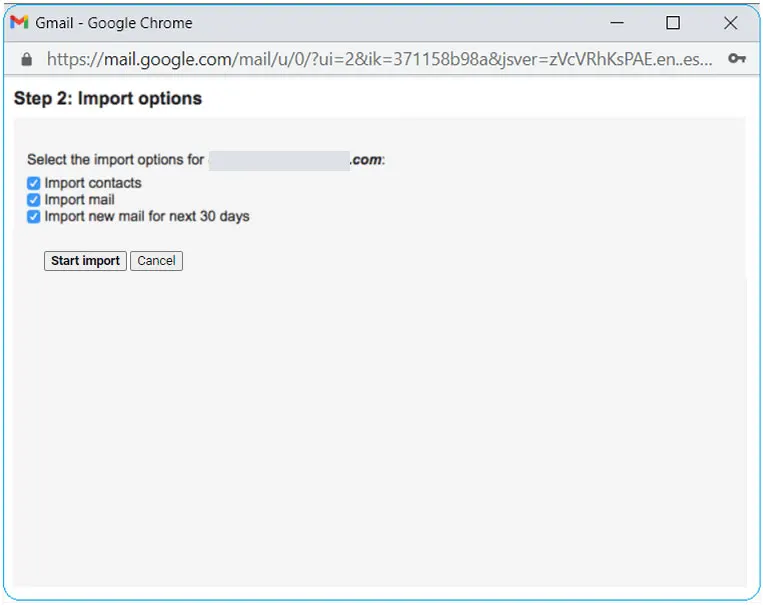 click on Start Import