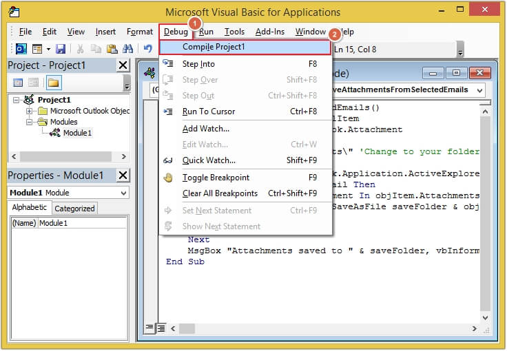 Save multiple Attachments from Multiple Emails in Outlook