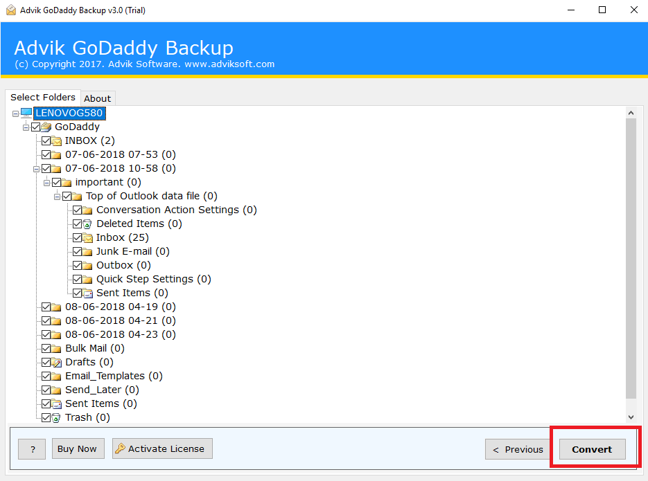 godaddy email backup guide