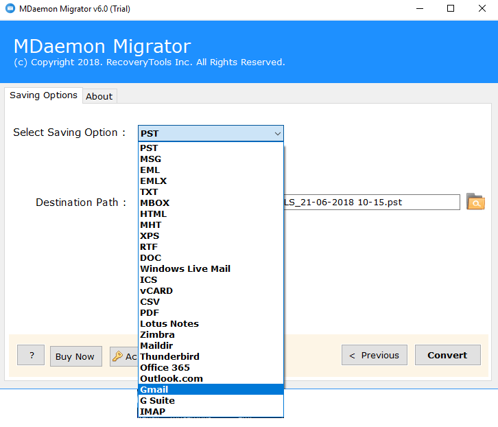 World client to gmail migration