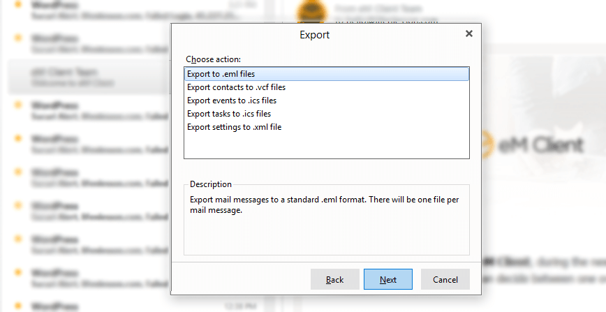 em client setup with gmail