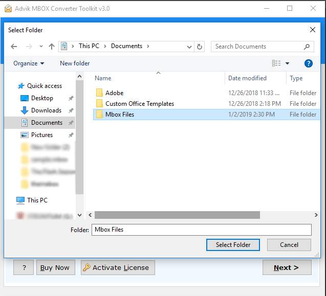 load MBOX files to extract attachments from mbox file