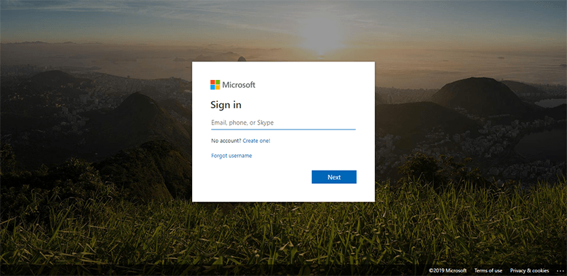 login into Office 365 account