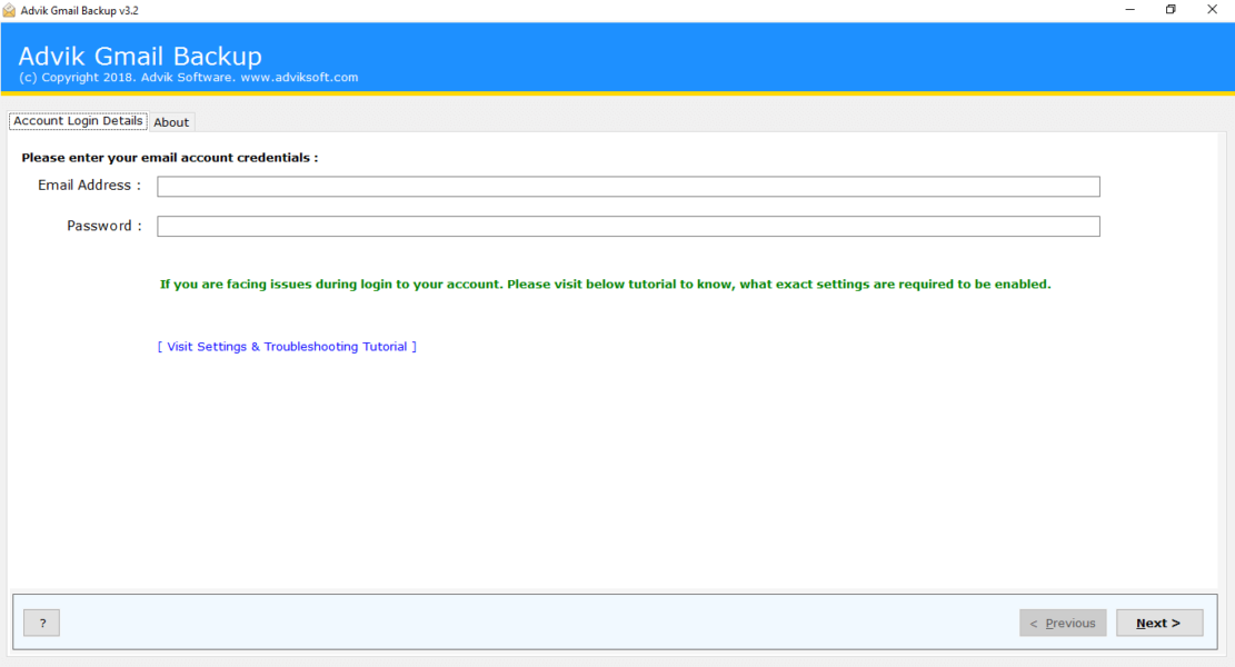 advik msg to gmail import