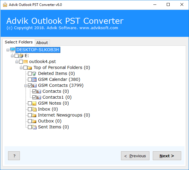pst contacts to csv