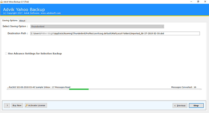 yahoo to thunderbird