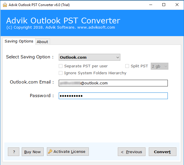 PST to Outlook Live