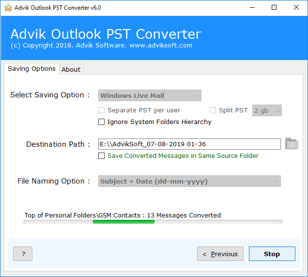 import outlook pst to windows live mail