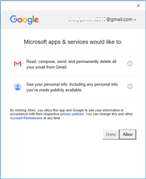 setup gmail in outlook 2019