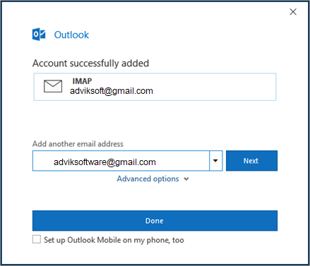 setup gmail in outlook 2019