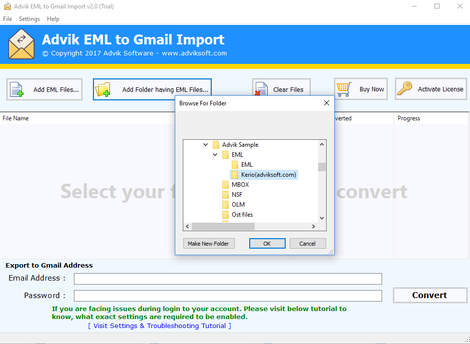 export kerio emails to gmail