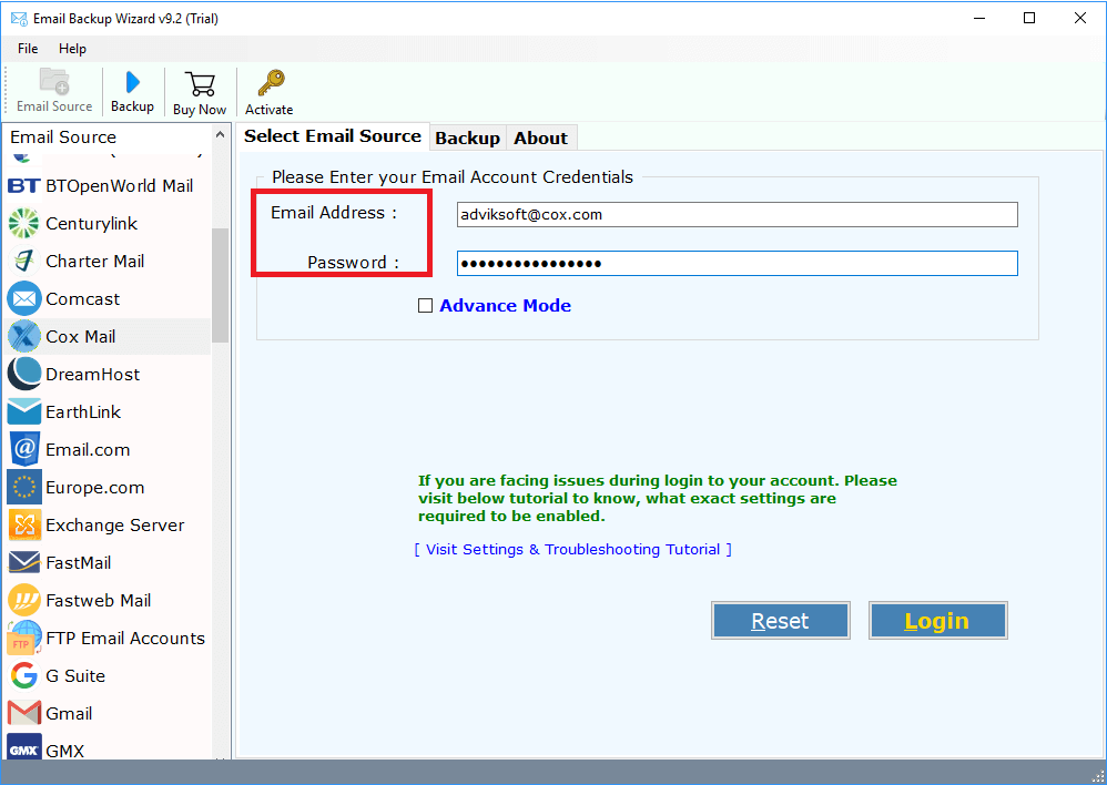 export cox emails to pst