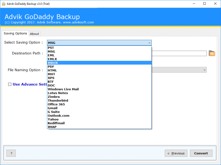 export godaddy emails to apple mail