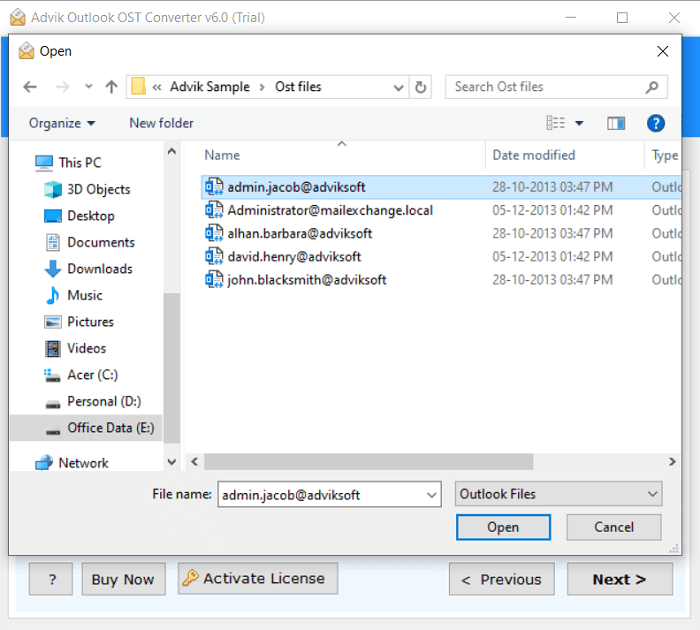 extract contacts from ost file