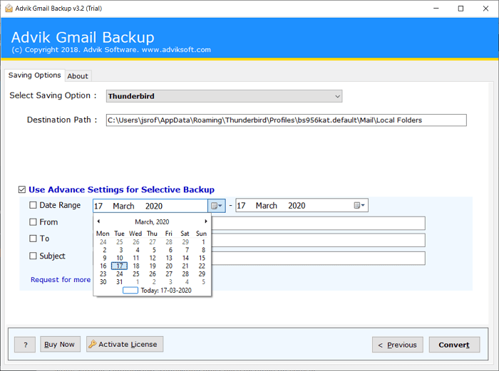import gmail to thunderbird