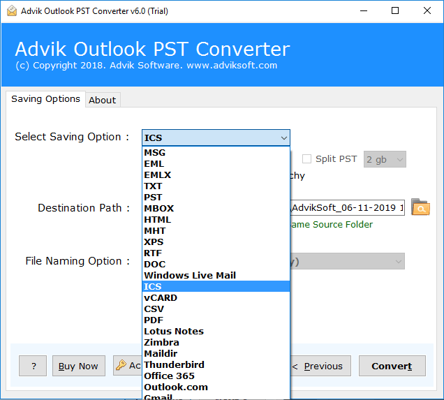 import calendar from pst to icloud