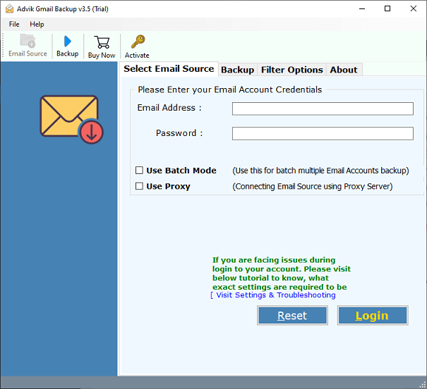 run the software to extract email address from gmail