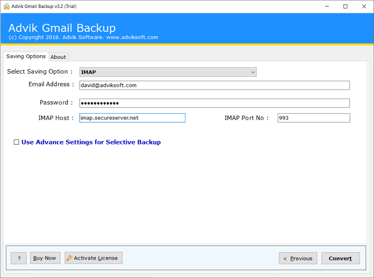 export gmail to webmail