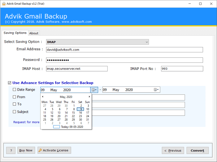 import gmail to webmail