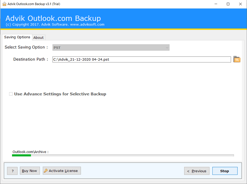 hotmail email backup