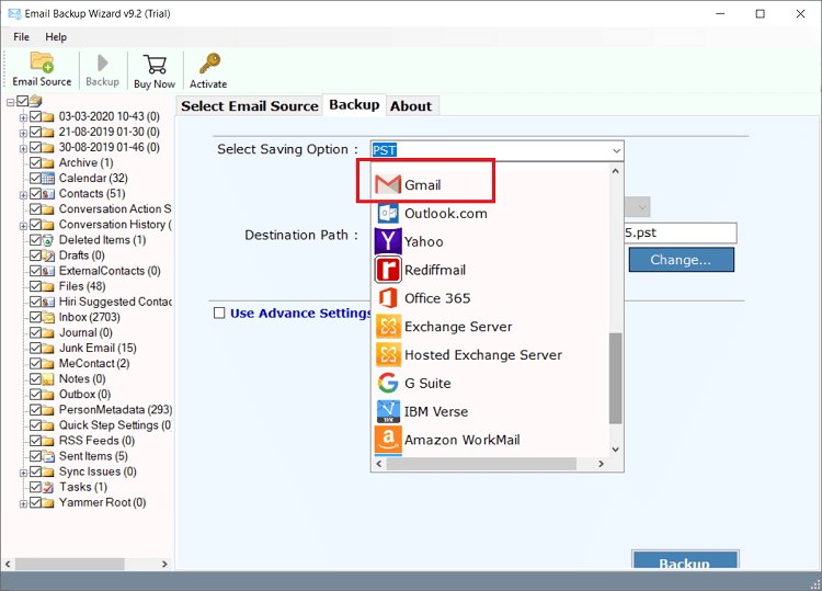 письма icloud в Gmail
