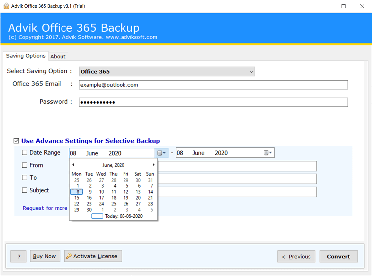 move emails from one account to another office 365