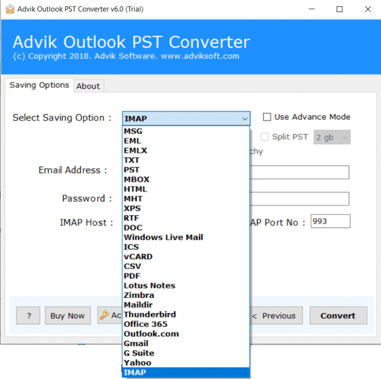 pst file to rackspace