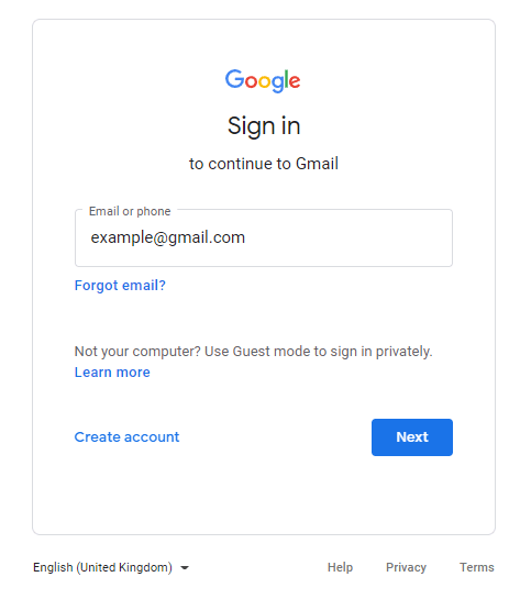 login to Gmail