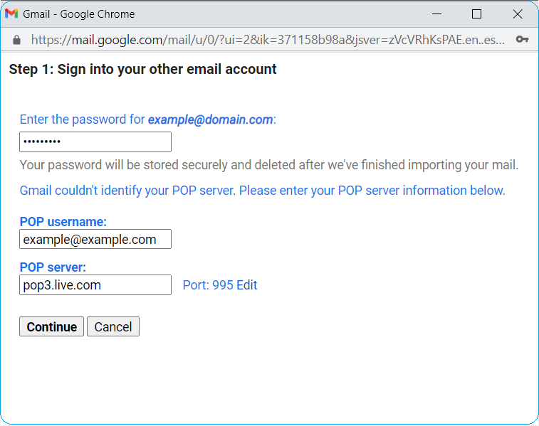 nter the IMAP details to transfer emails from outlook 365 to gmail
