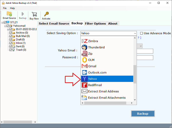 migrate Yahoo email Folders to Another Yahoo Account