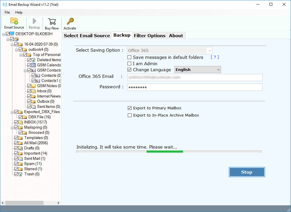 transfer gmx to office 365