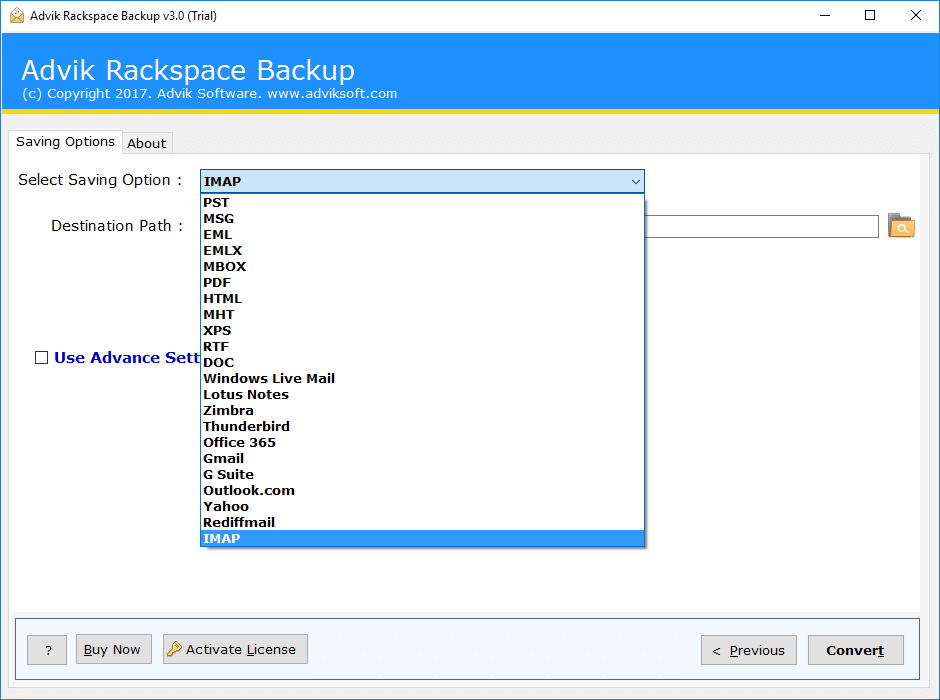 rackspace emails to exchange