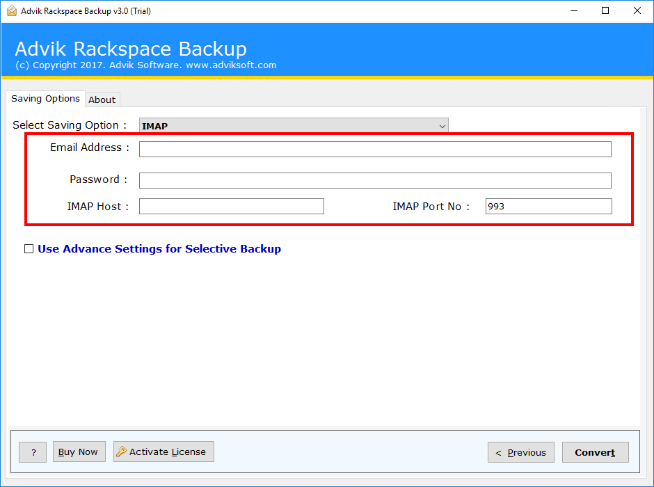 rackspace mailbox to exchange server