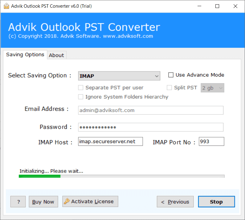 upload pst into webmail