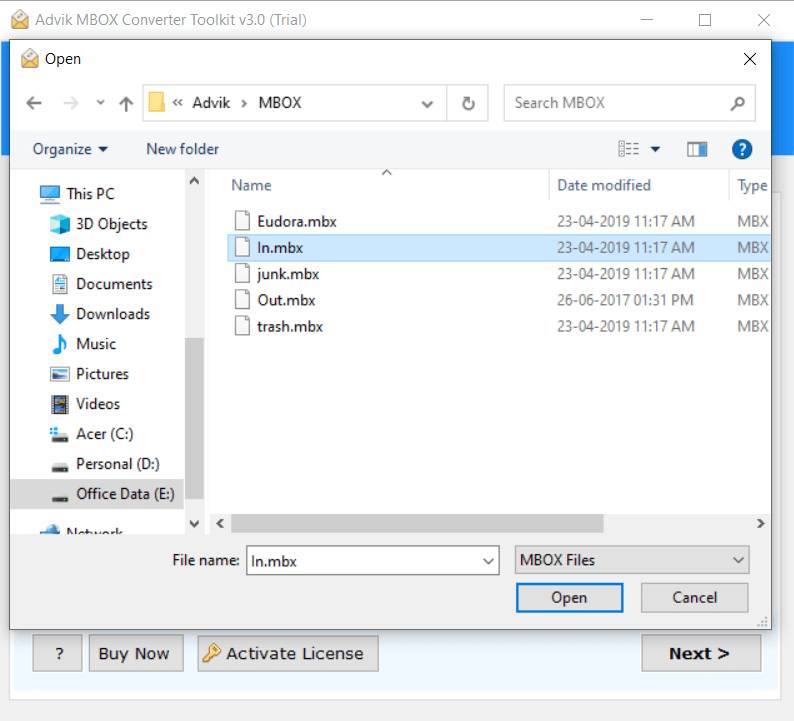 open mbox file in chrome