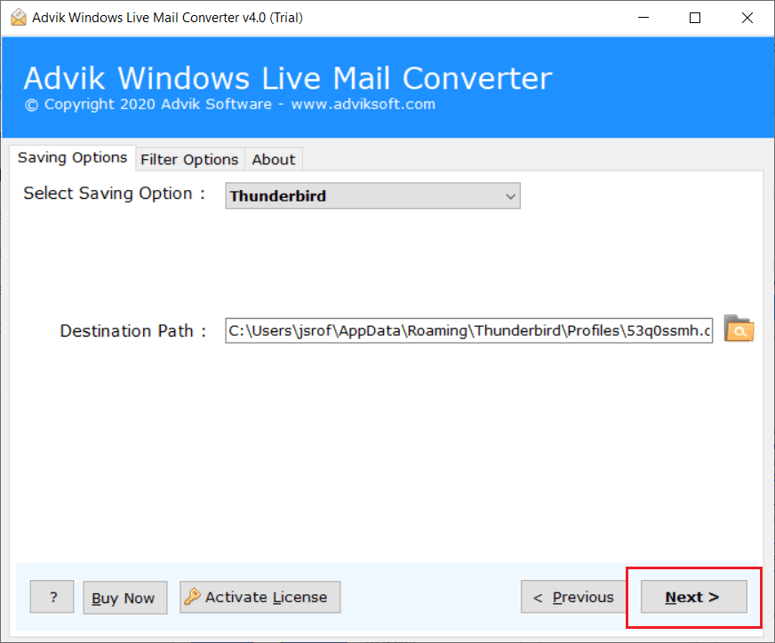 convert windows live mail to thunderbird