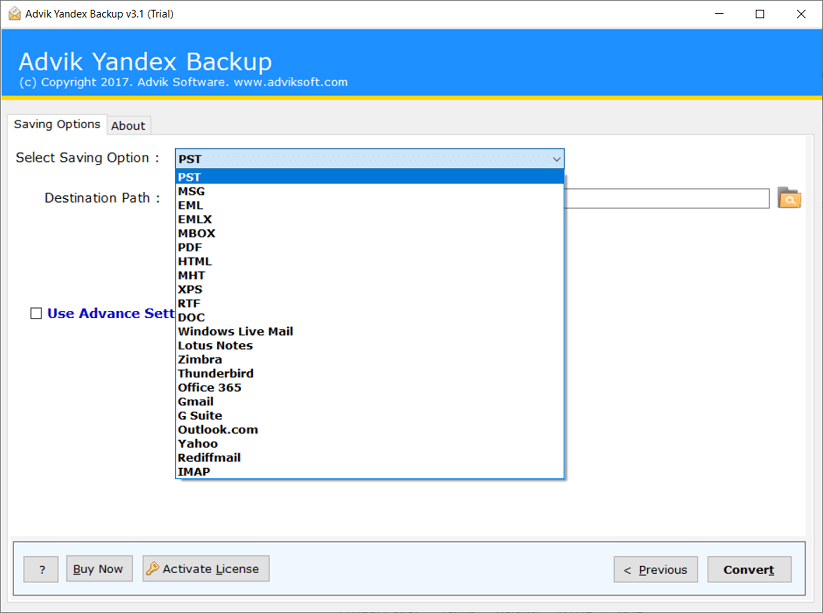 import yandex to outlook 2019