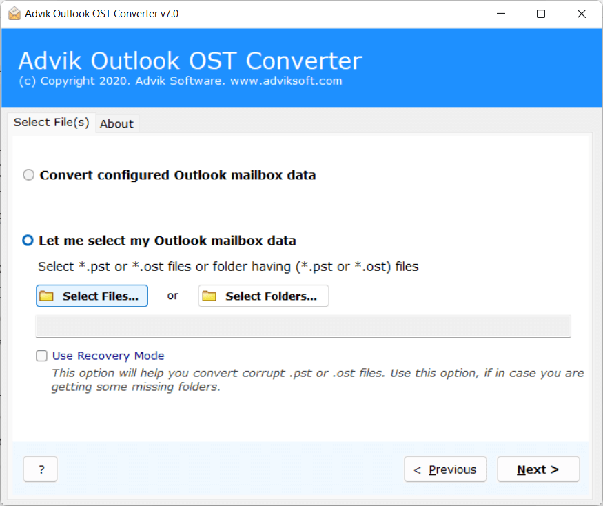 export ost using imap