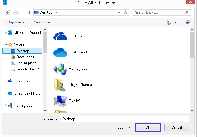 download all attachments from outlook