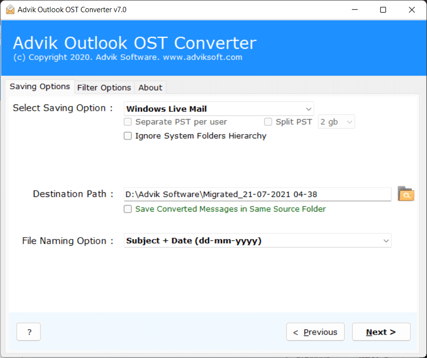 export ost emails into windows live mail account