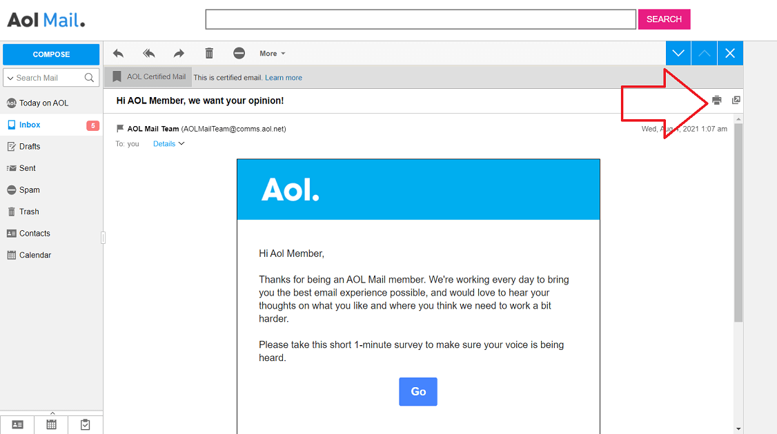 save aol email to computer