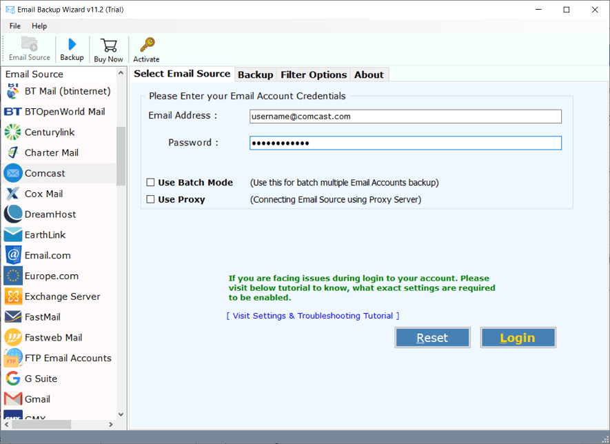 import comcast email to outlook
